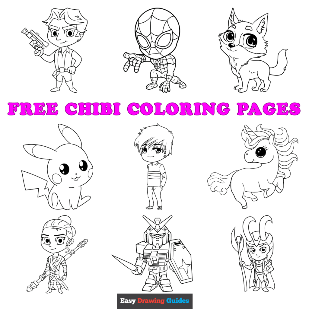 Free printable chibi coloring pages for kids