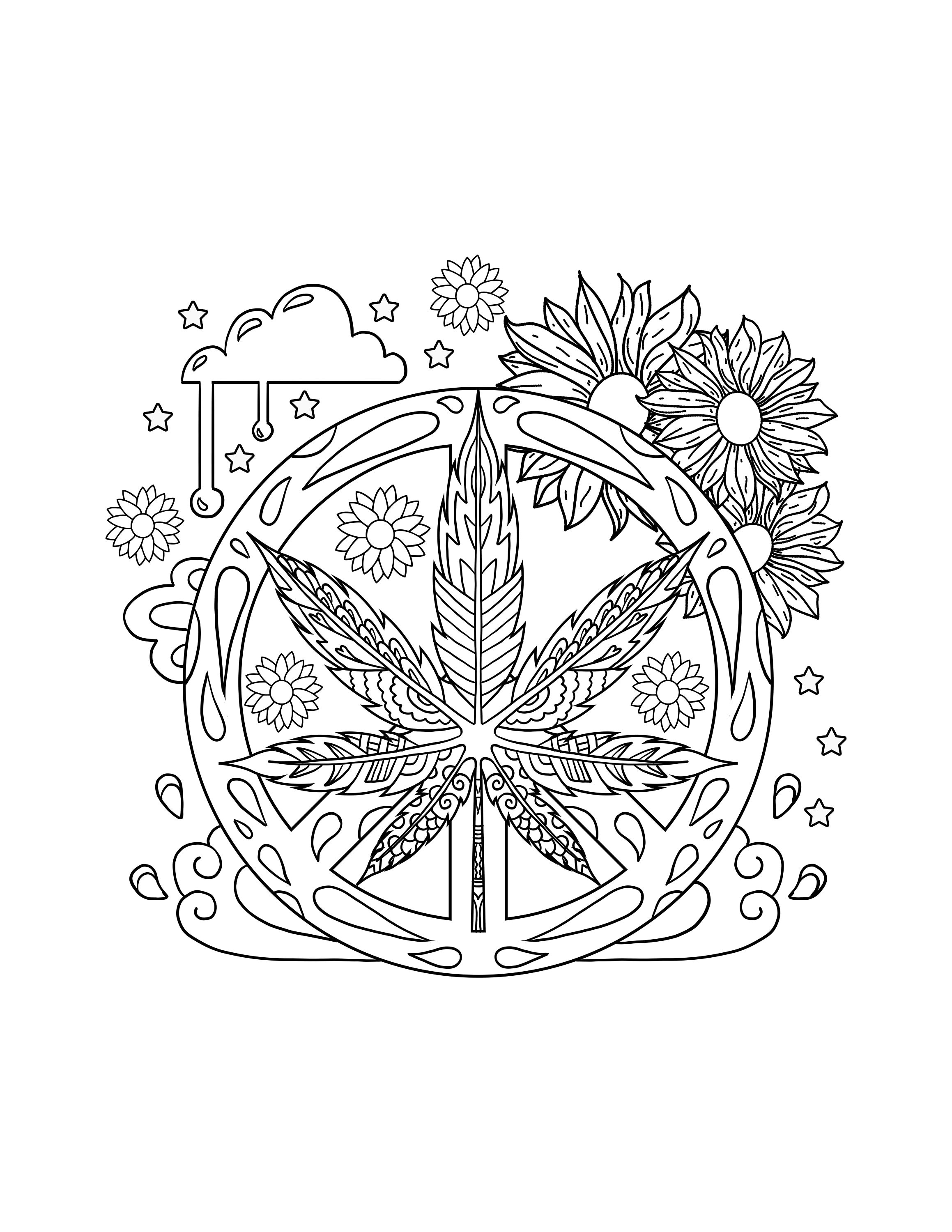 Weed coloring page
