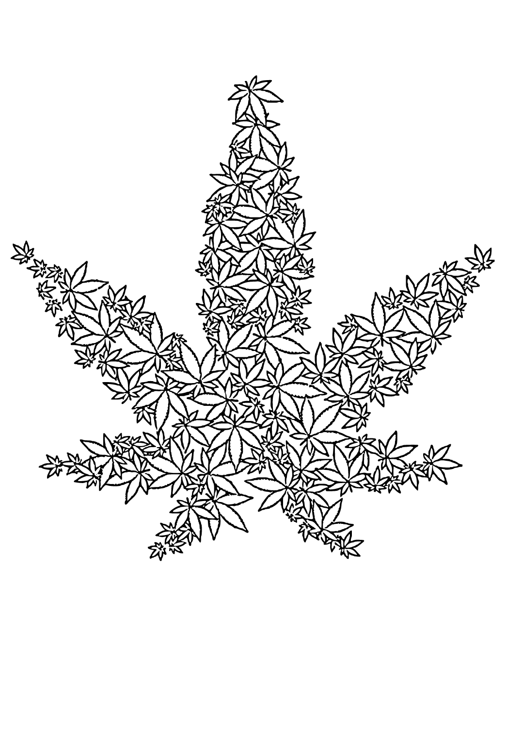 Free printable weed difficult coloring page for adults and kids