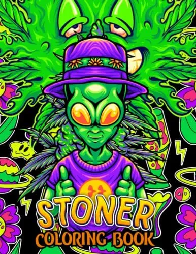 Stoner coloring book trippy psychedelic coloring pages for adults weed
