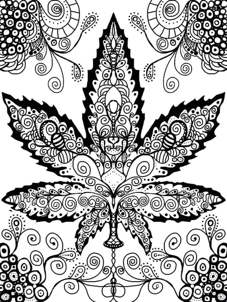 Leaves coloring pages for adults