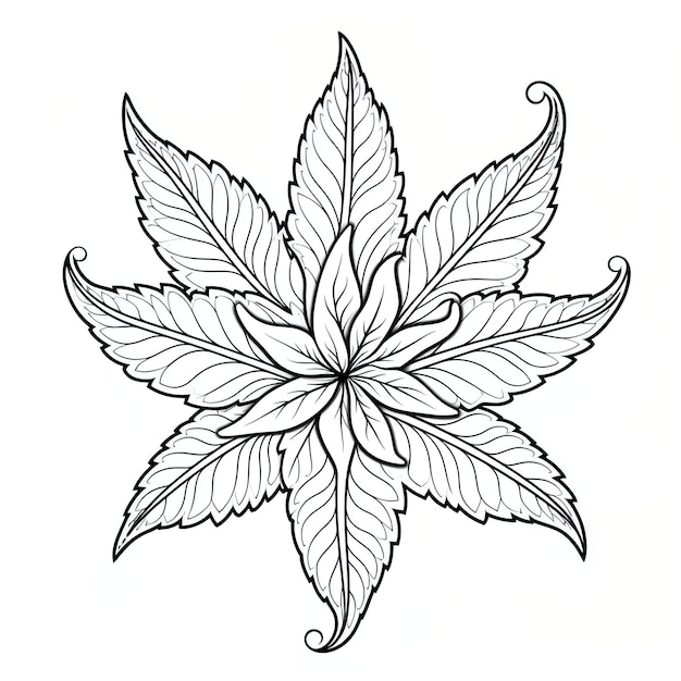 Premium vector marijuana leaf weed smoke for adult coloring book