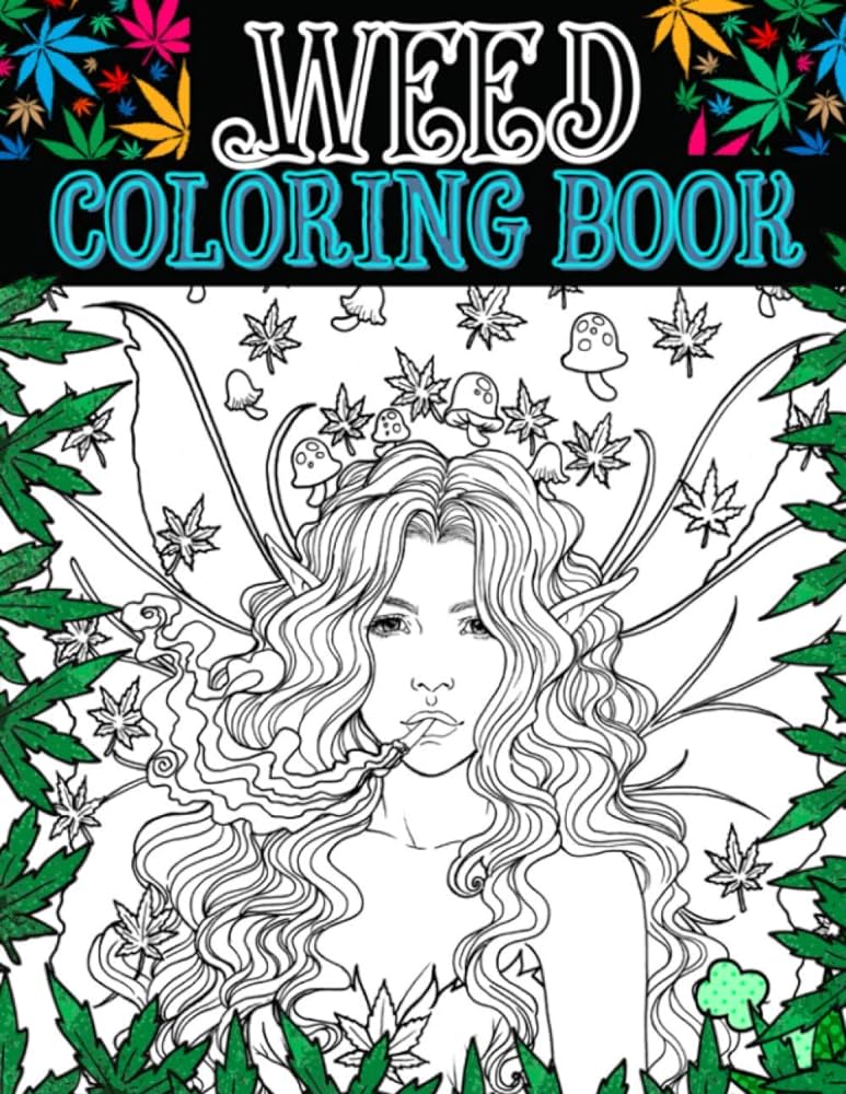 Weed coloring book psychedelic coloring pages with fairies and smoking women harissi carolyn books