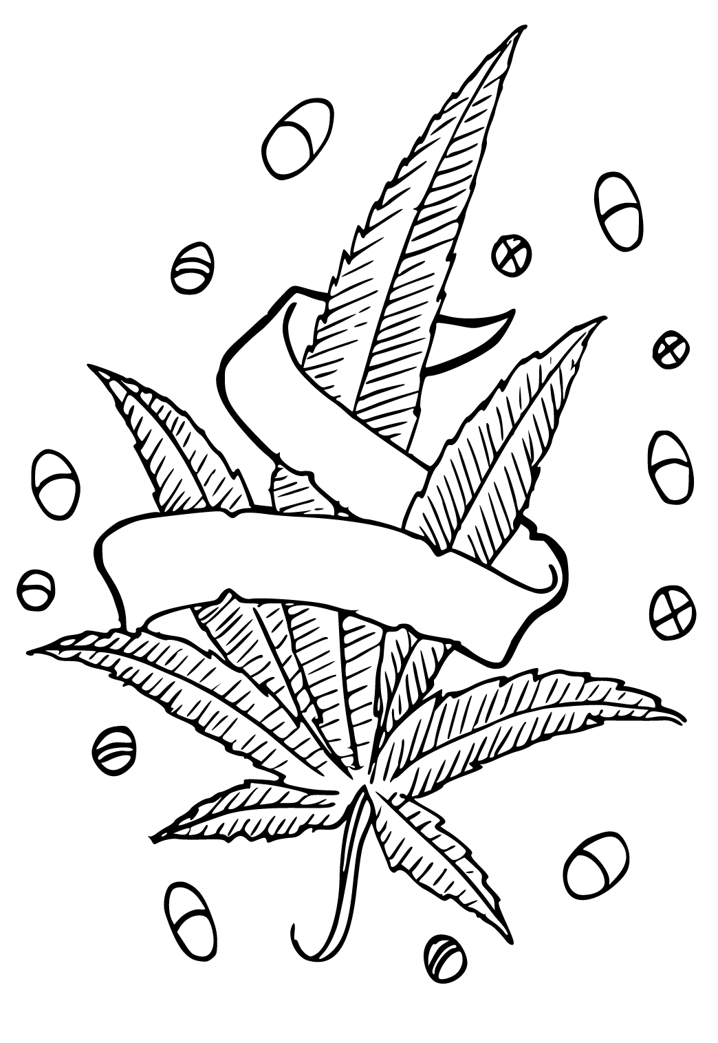 Free printable weed message coloring page for adults and kids