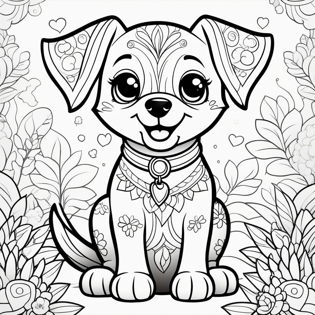 Coloring page mandala realistic dachshund dog