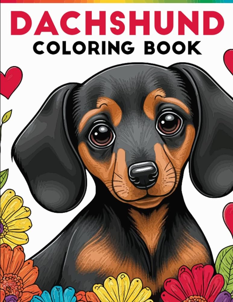 Dachshund coloring book fun and easy dog coloring pages in cute style with dachshund for kids adults dogs coloring books for kids adults sommer alura books