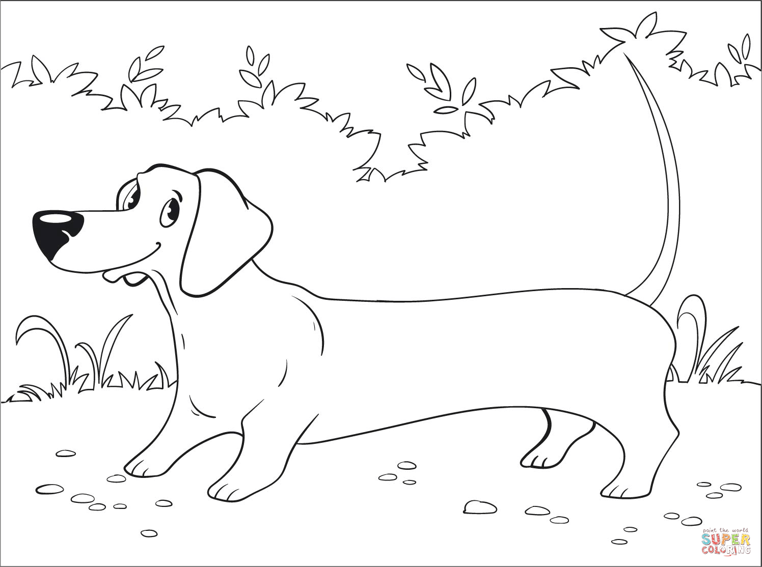 Dachshund coloring page free printable coloring pages