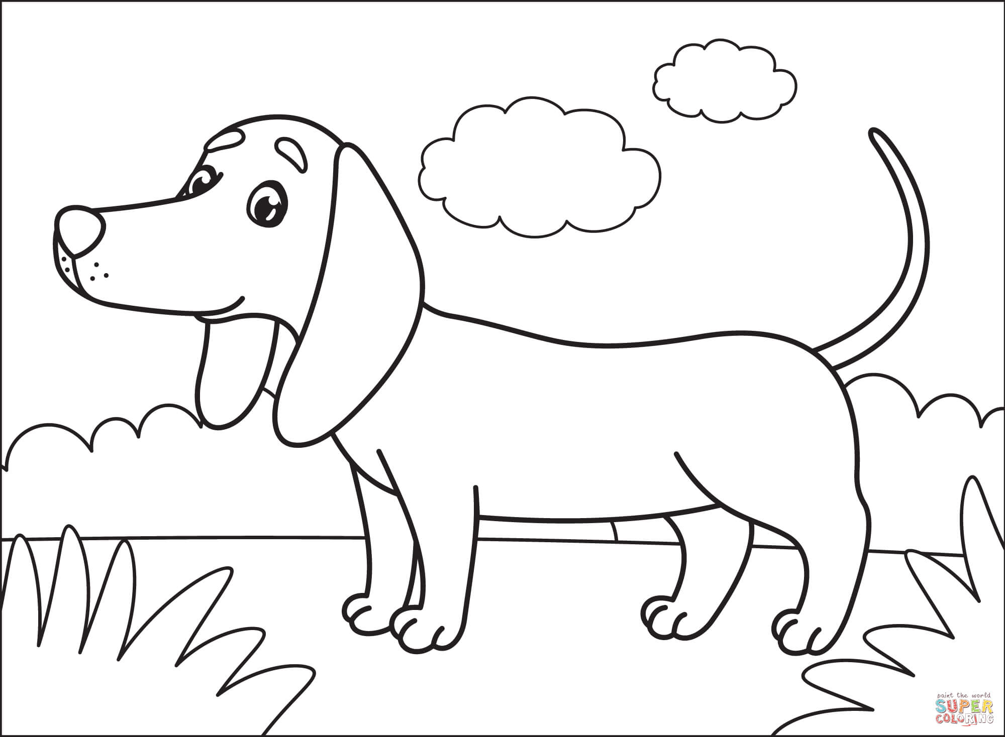 Dachshund coloring page free printable coloring pages