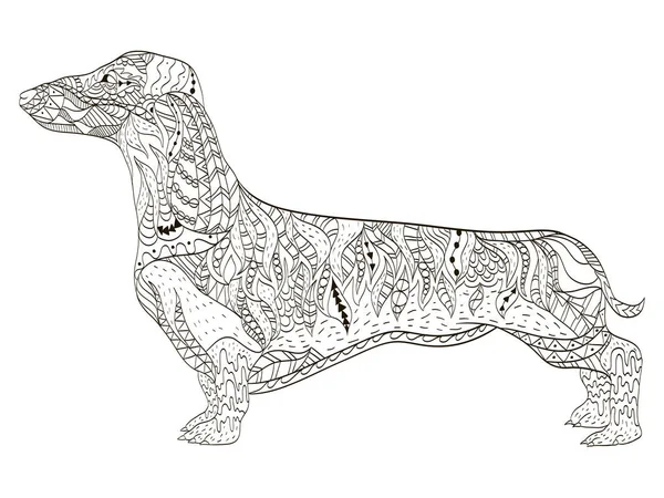 Dachshund coloring book for adults vector stock vector by toricheksgmail