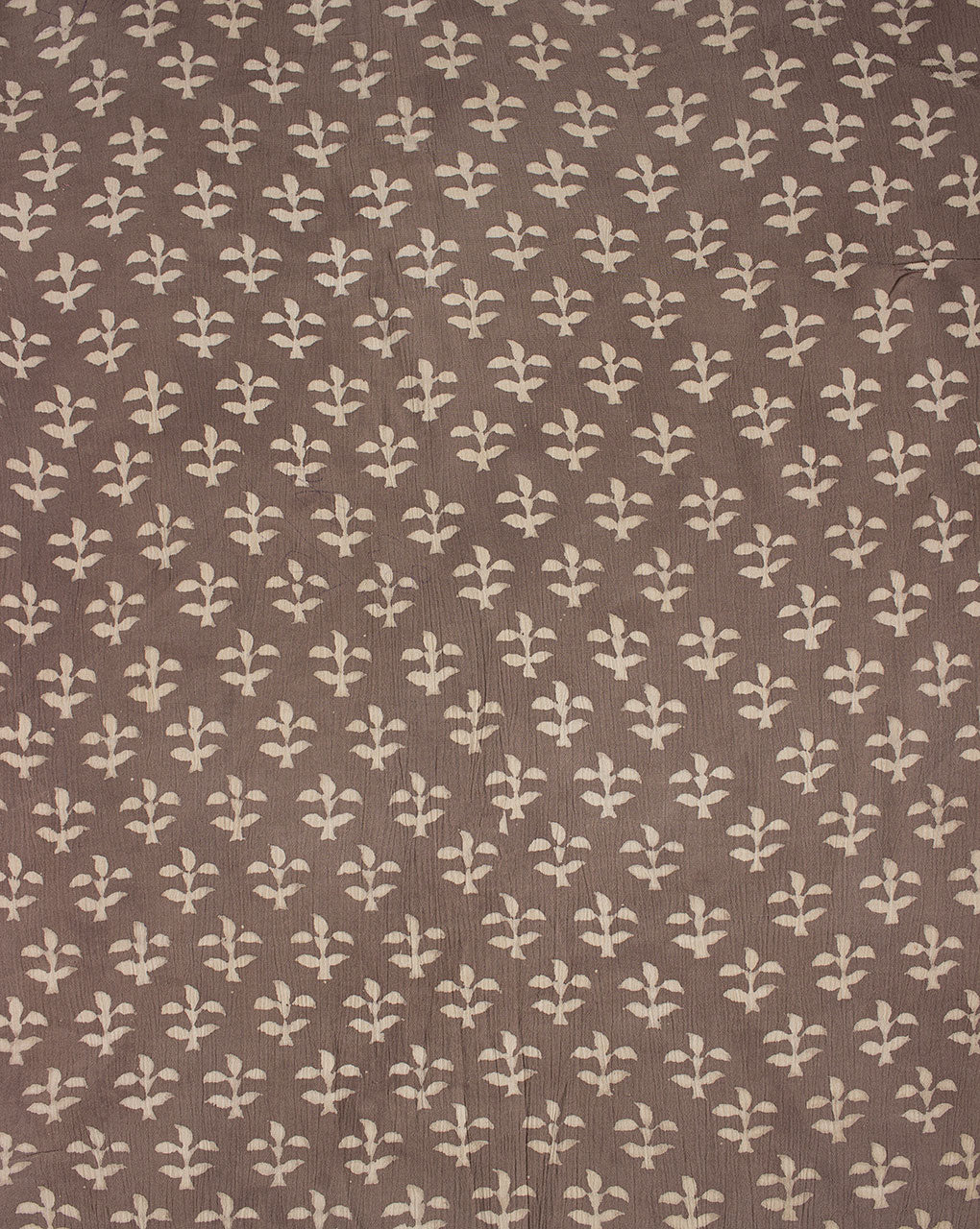 Brown geometric hand block kashish rayon fabric