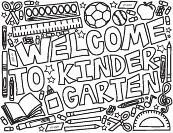 Wele to kindergarten coloring page by the art of integration tpt
