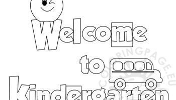 Welcome to kindergarten coloring coloring page