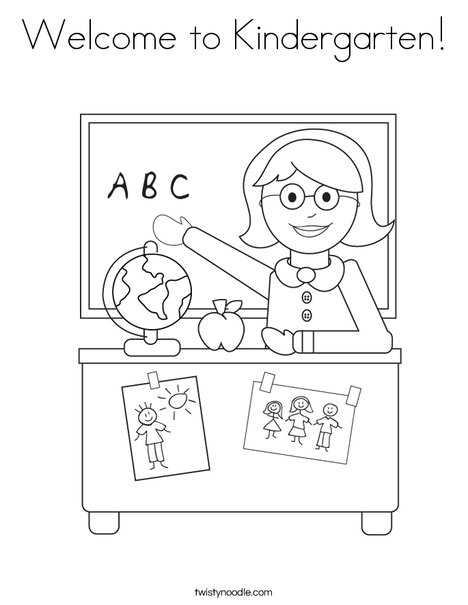 Wele to kindergarten coloring page