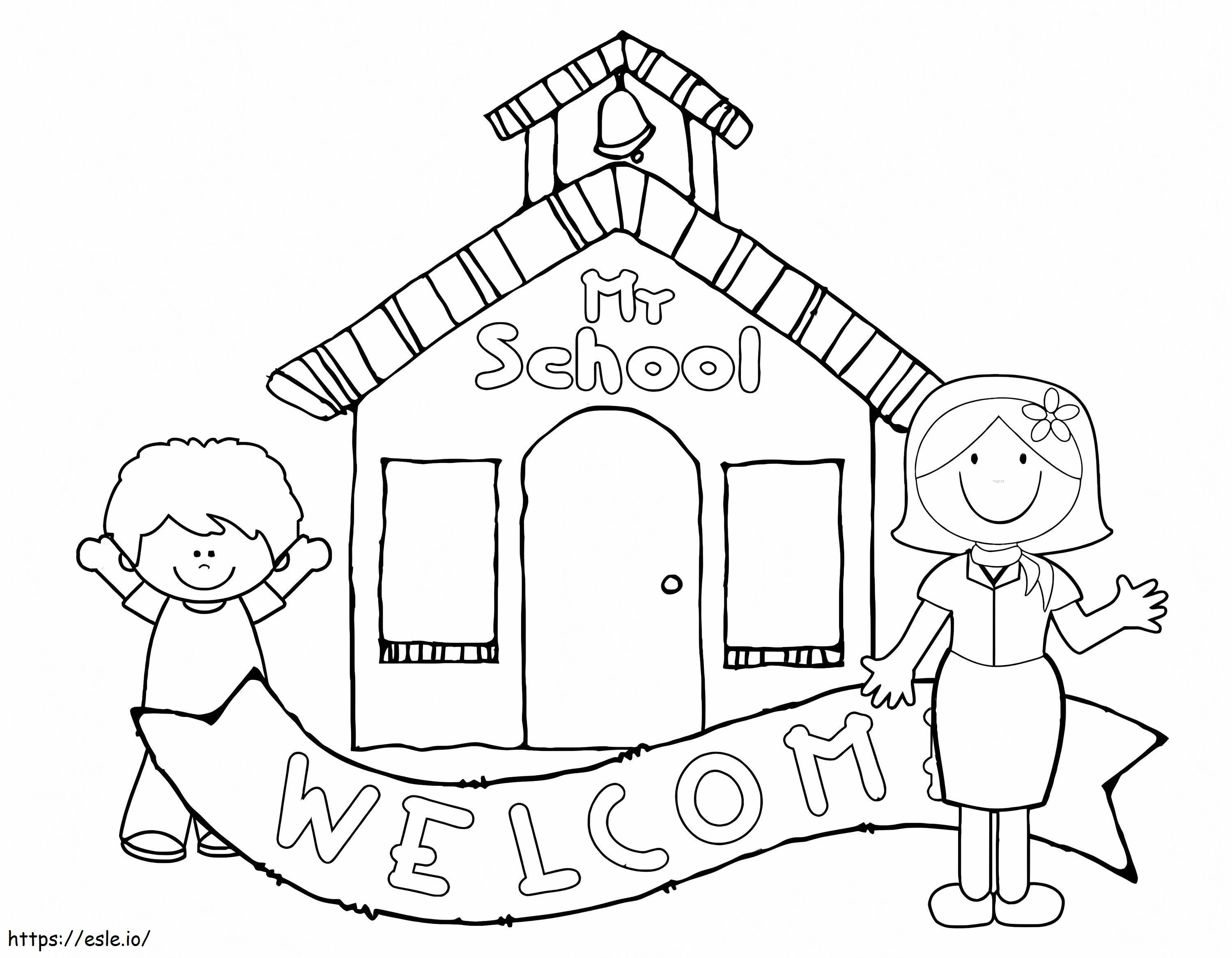 Welcome to kindergarten coloring page