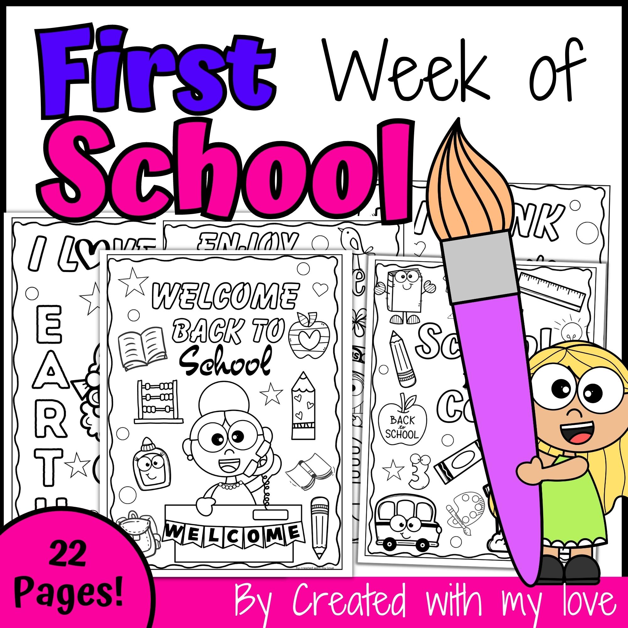First week of school kindergarten coloring pages coloring the new school year made by teachers