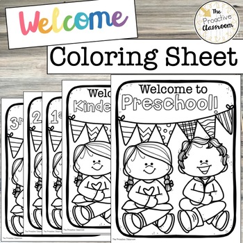 Wele to kindergarten color sheet tpt
