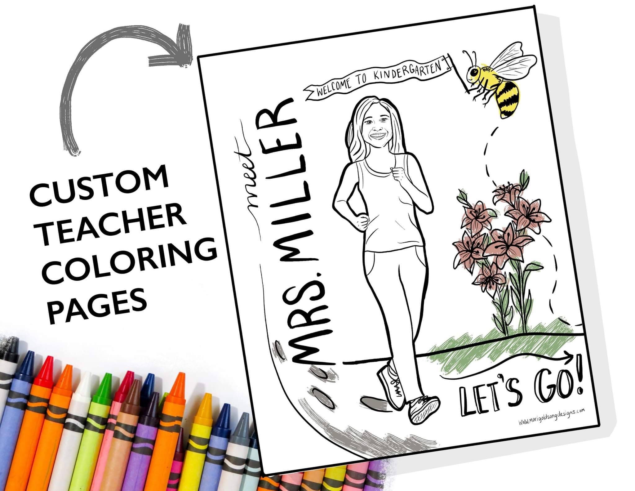 Meet the teacher coloring pages teacher appreciation gift gift for teacher gift for para school coloring page custom coloring page