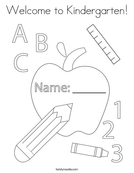 Wele to kindergarten coloring page