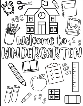 Wele to kindergarten coloring sheet by one in a miller design co