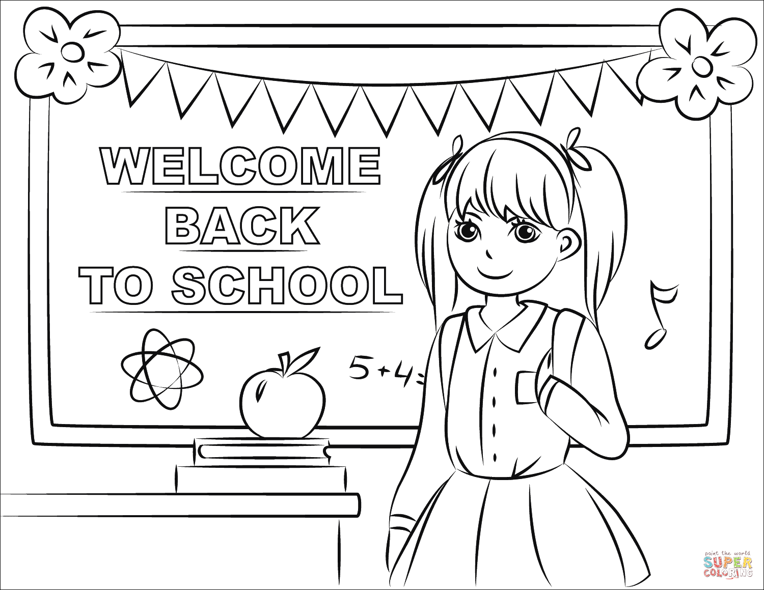 Wele back to school coloring page free printable coloring pages