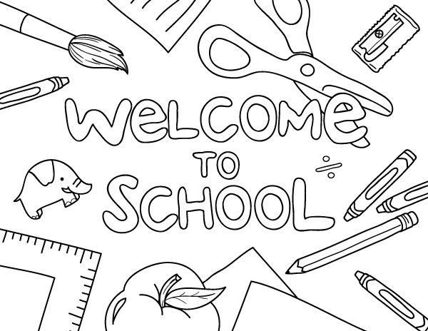 Free printable wele to school coloring page download it at httpsmuseprintablesâ wele to school school coloring pages kindergarten coloring pages