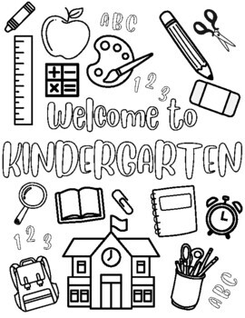 Wele to kindergarten coloring sheet by one in a miller design co