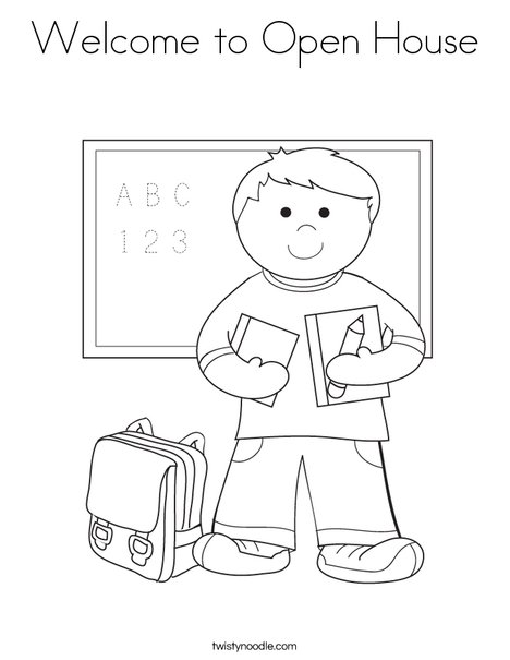 Wele to open house coloring page