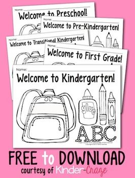 Coloring pages for back to school for preschool kindergarten and first grade wele to kindergarten wele to preschool kindergarten first day