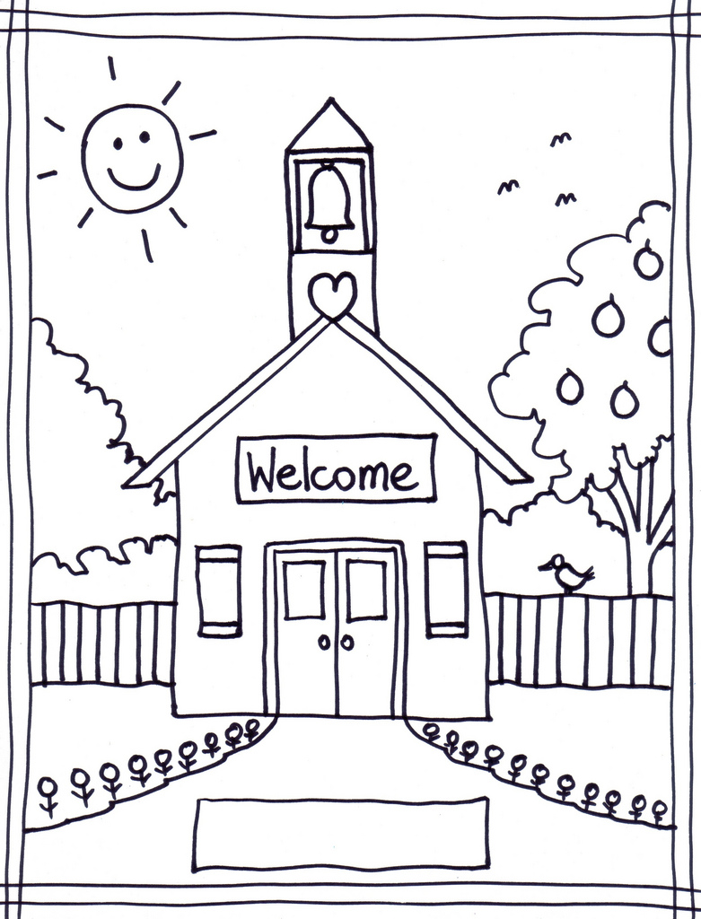 Schoolhouse coloring pages