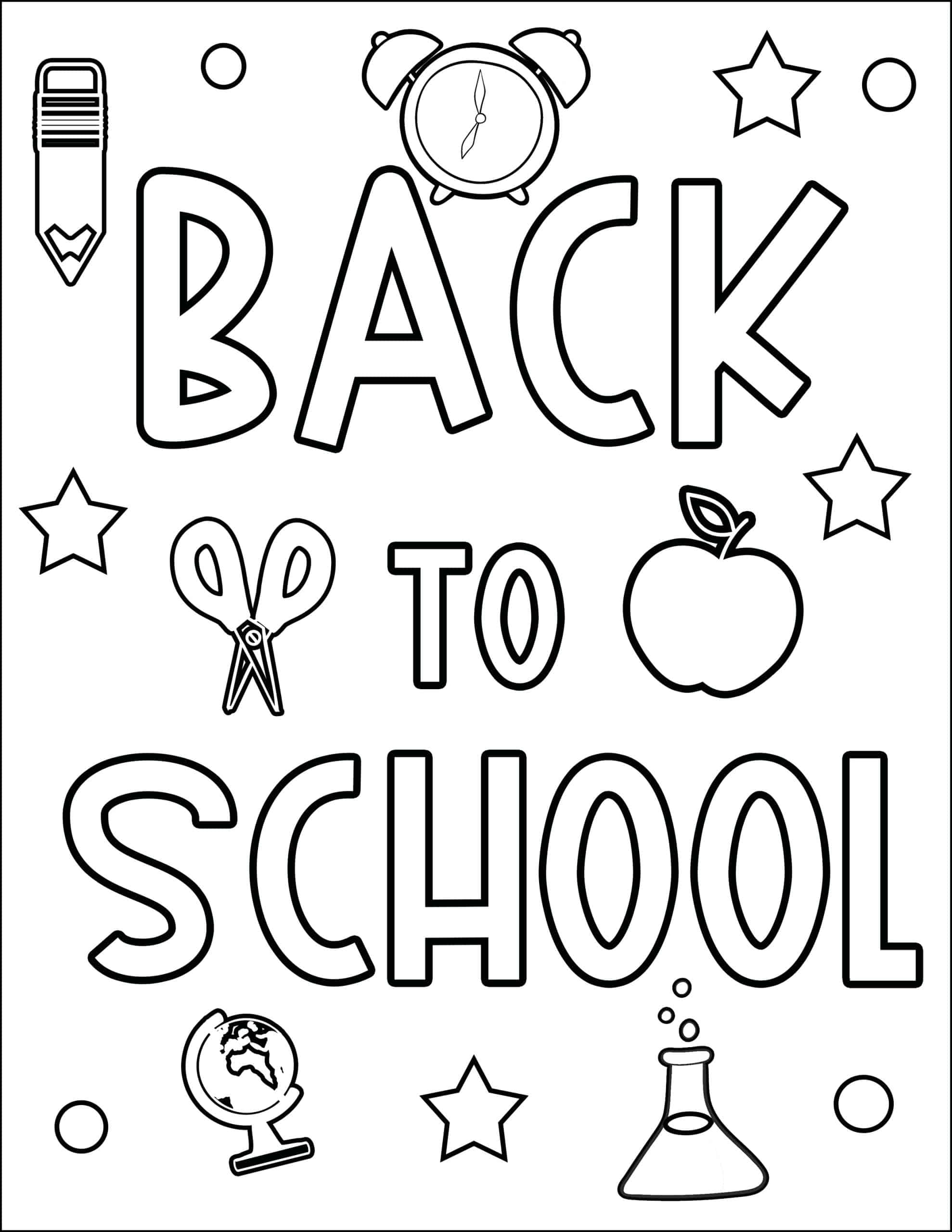 Free back to school coloring pages for