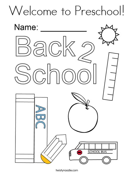 Wele to preschool coloring page