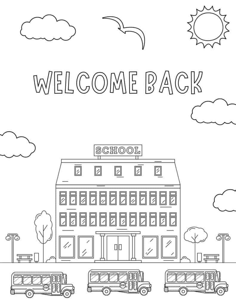 Free back to school coloring pages for kids