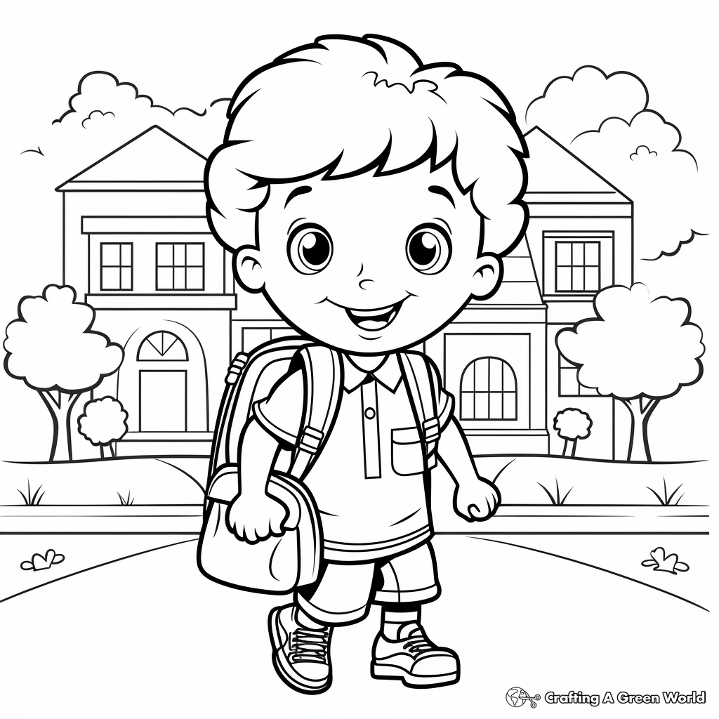 First day of school coloring pages