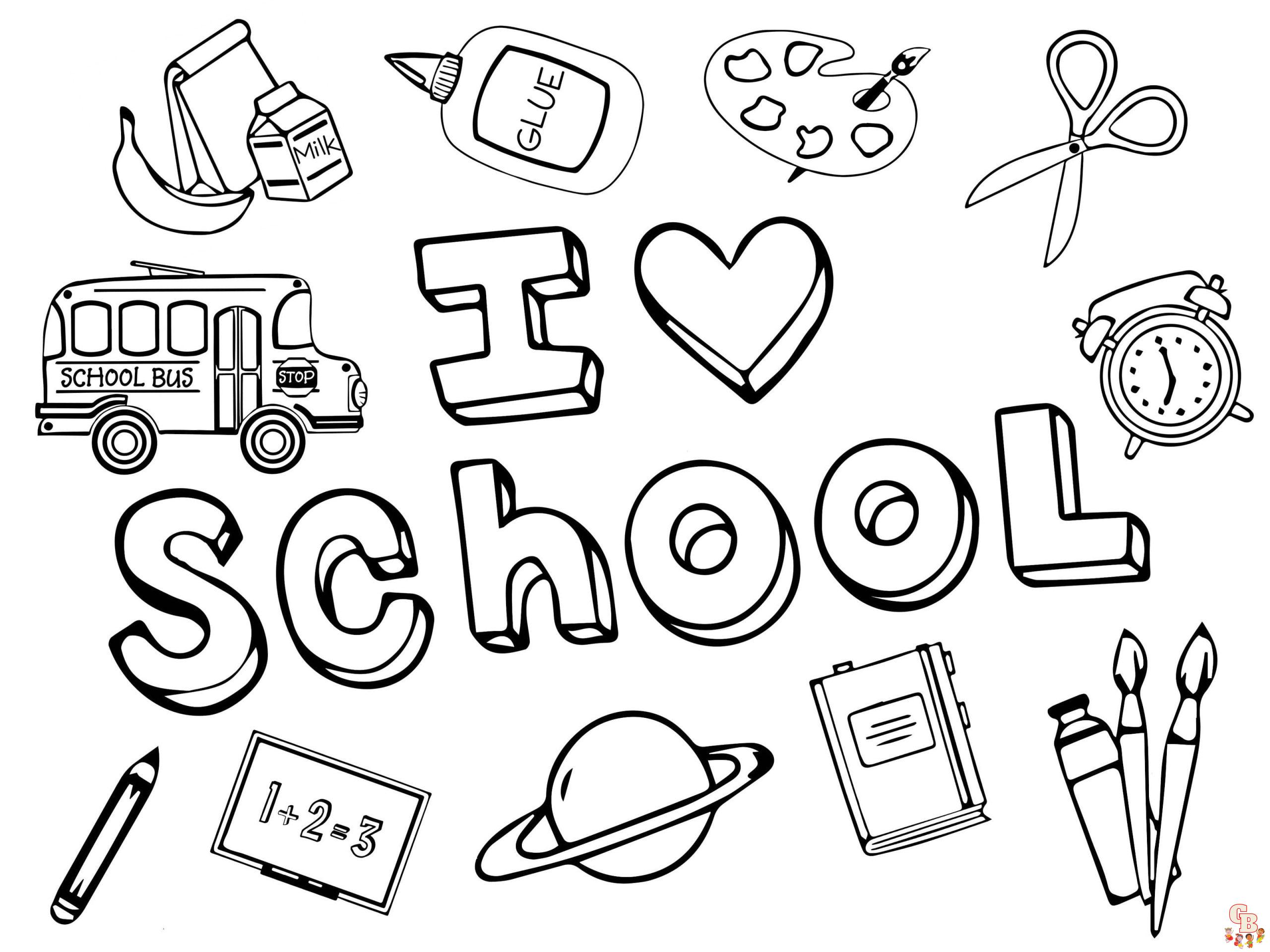 Printable school coloring pages free for kids and adults