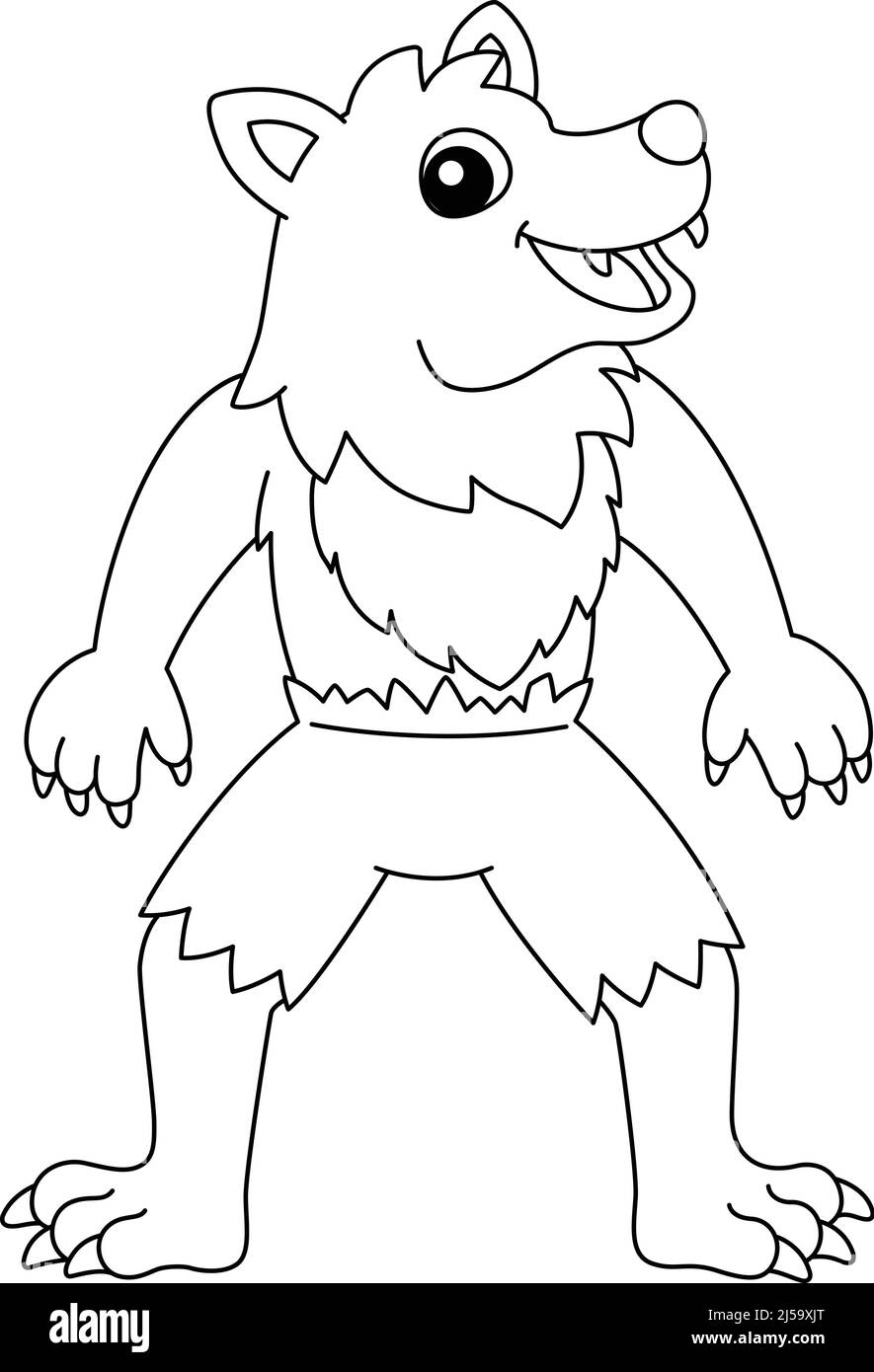 Werewolf halloween coloring page isolated for kids stock vector image art