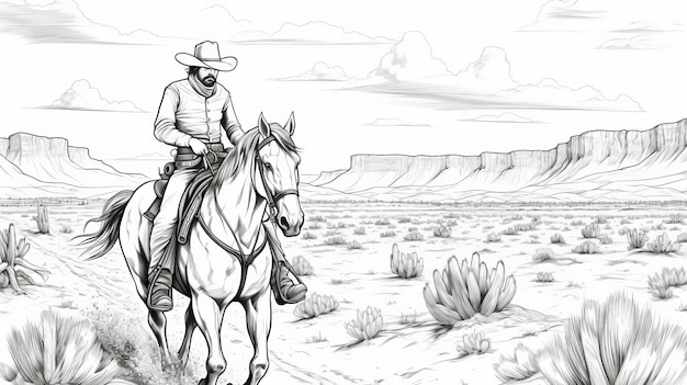 Premium ai image wild west cowboys coloring pages
