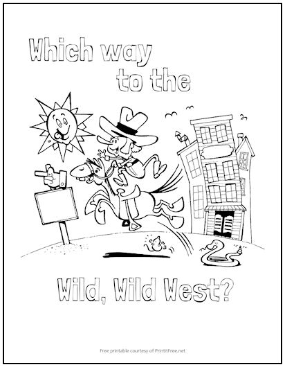 Wild west cowboy coloring page print it free