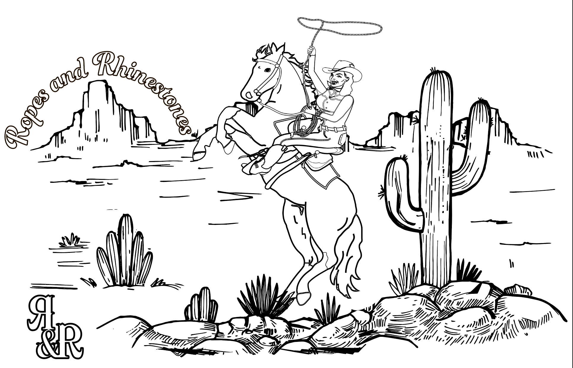 Ropes and rhinestones coloring pages the western clothing store