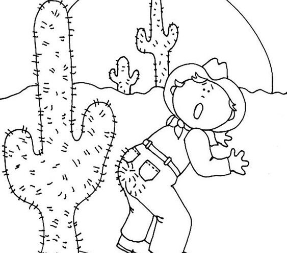 Free easy to print cowboy coloring pages