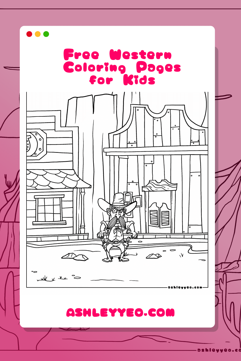 Free western coloring pages for kids