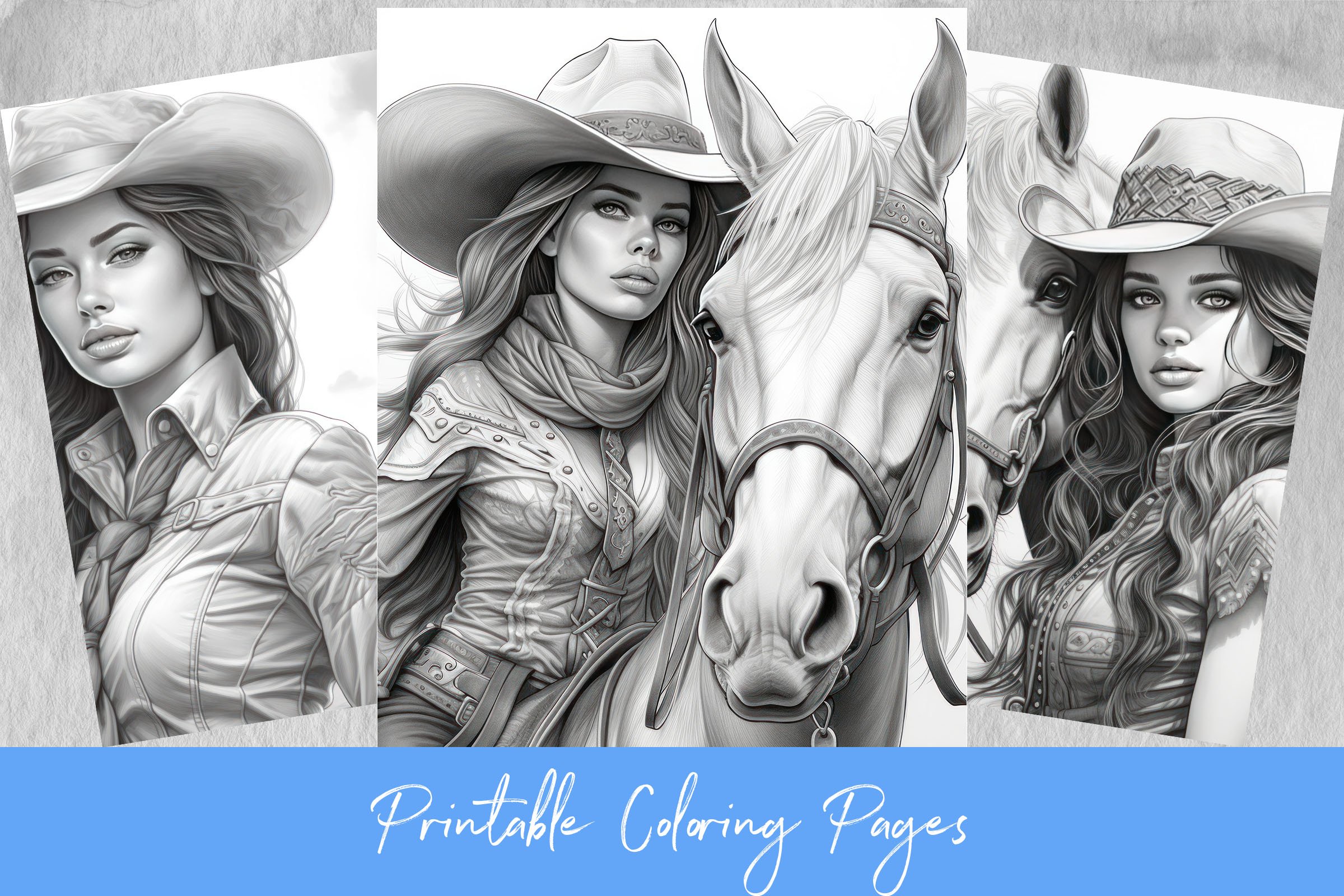 Western cowgirl coloring pages