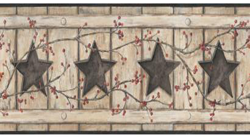Western peddler country cut out stars wallpaper border