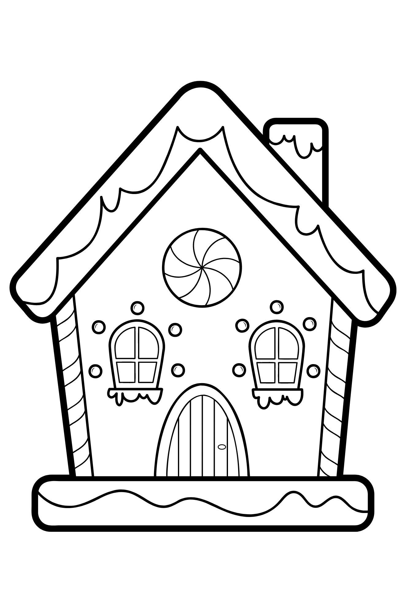 Holiday gingerbread house coloring page