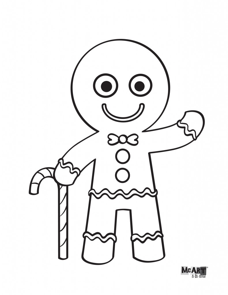 Gingerbread man coloring page â