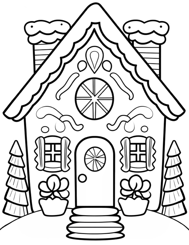 Gingerbread house coloring pages