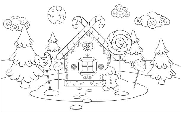 Gingerbread man coloring page stock illustrations royalty