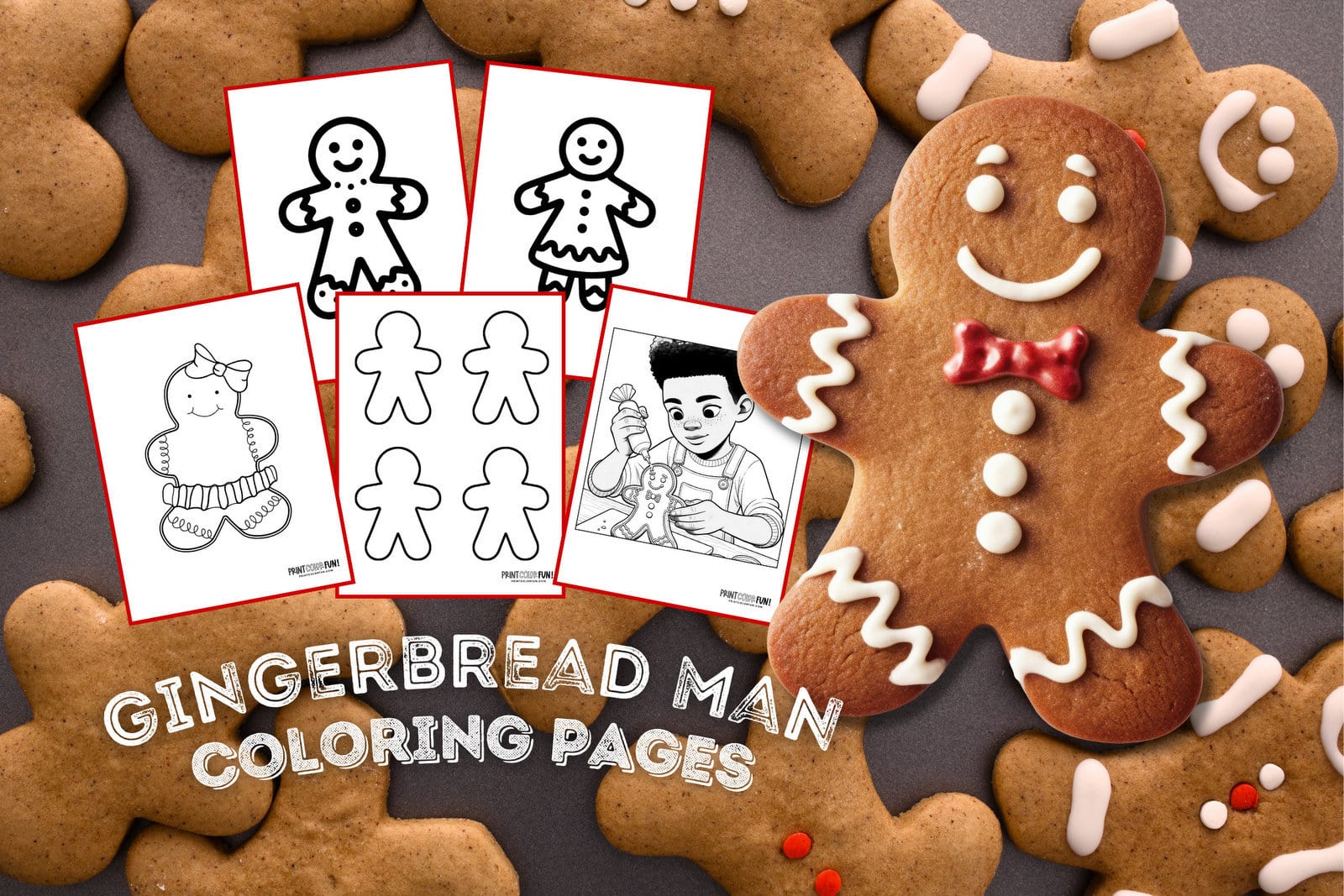 Gingerbread man coloring pages blank decorated printables for easy crafting learning fun at