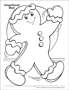 Gingerbread man holidays and celebrations coloring page printable coloring pages
