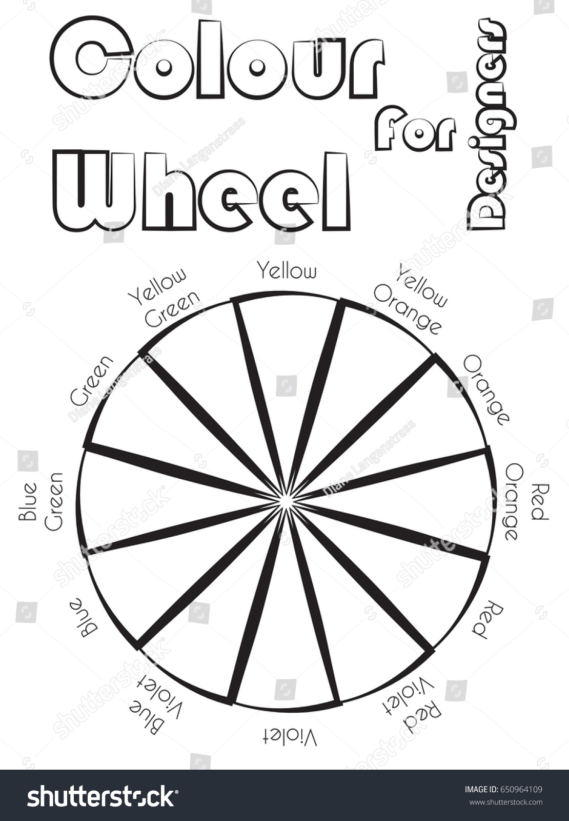 Color wheel use coloring page stock illustration