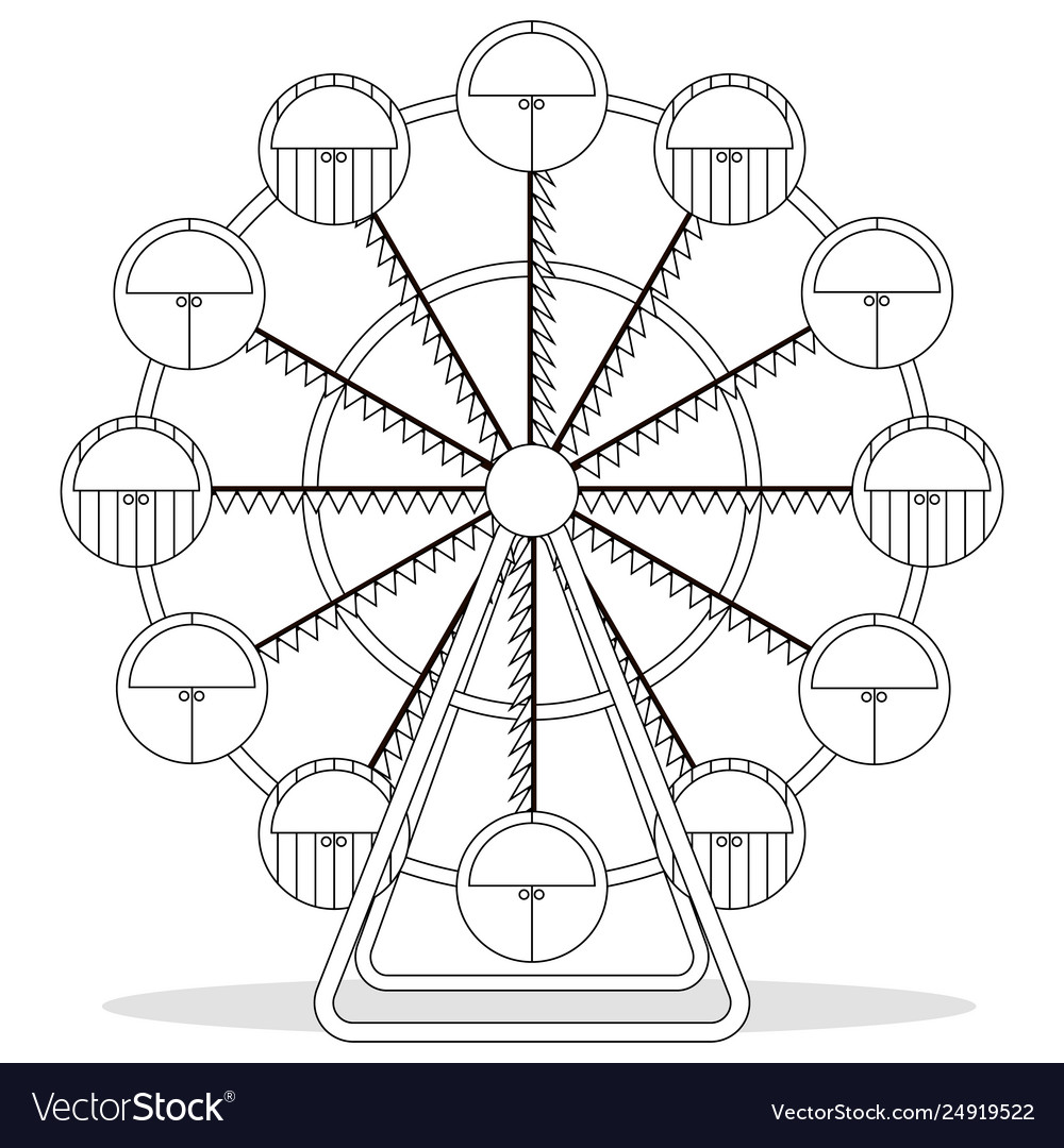 Ferris wheel for coloring book royalty free vector image